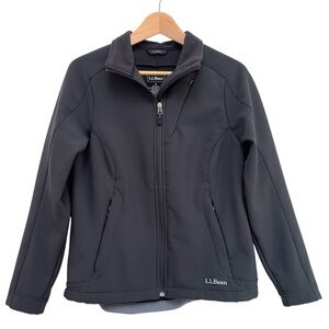 L.L. Bean Women's Fleece Lined Soft Shell Jacket Windbreaker Black Small